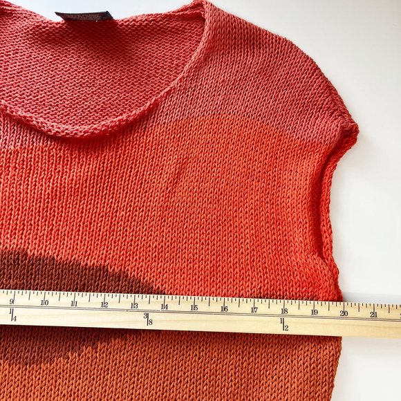 Wooden Ships Dunescape Orange Knit Top Short Sleeve Western Boho - Size XS - Picture 5 of 6